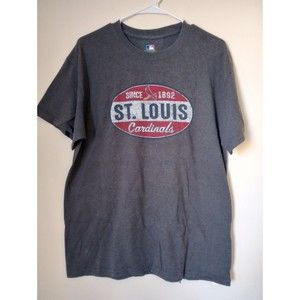 MLB St. Louis Cardinals Men's Large Baseball Gray Short Sleeve Crew Neck T-Shirt